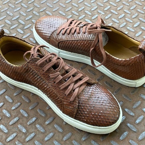J.Shoes Men Shoes Brown Leather Snake Pattern Upper Lace Up Casual Shoes Size 9 main image 10